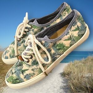 Margaritaville Green and Tan Palm Sneakers